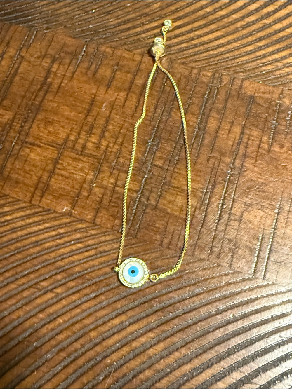 Gold-Tone Blue Evil Eye Bracelet